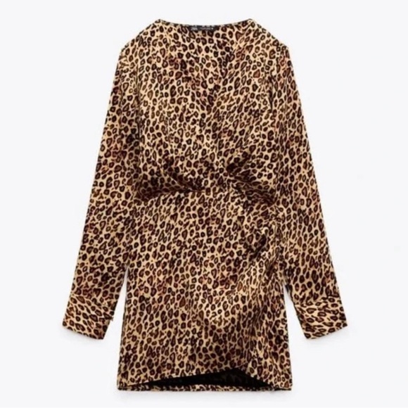 NWOT Zara satin leopard print dress - Picture 7 of 7